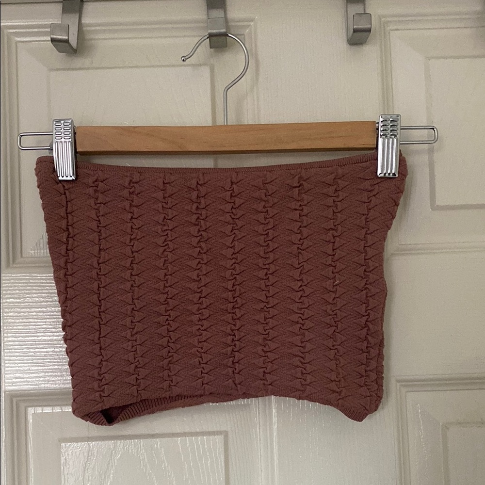 Brown Knit Tube Top